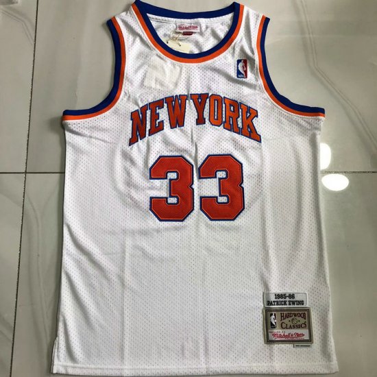 Maillot de Basket #33 Ewing Knicks 1985-86 M&N authentique Blanc